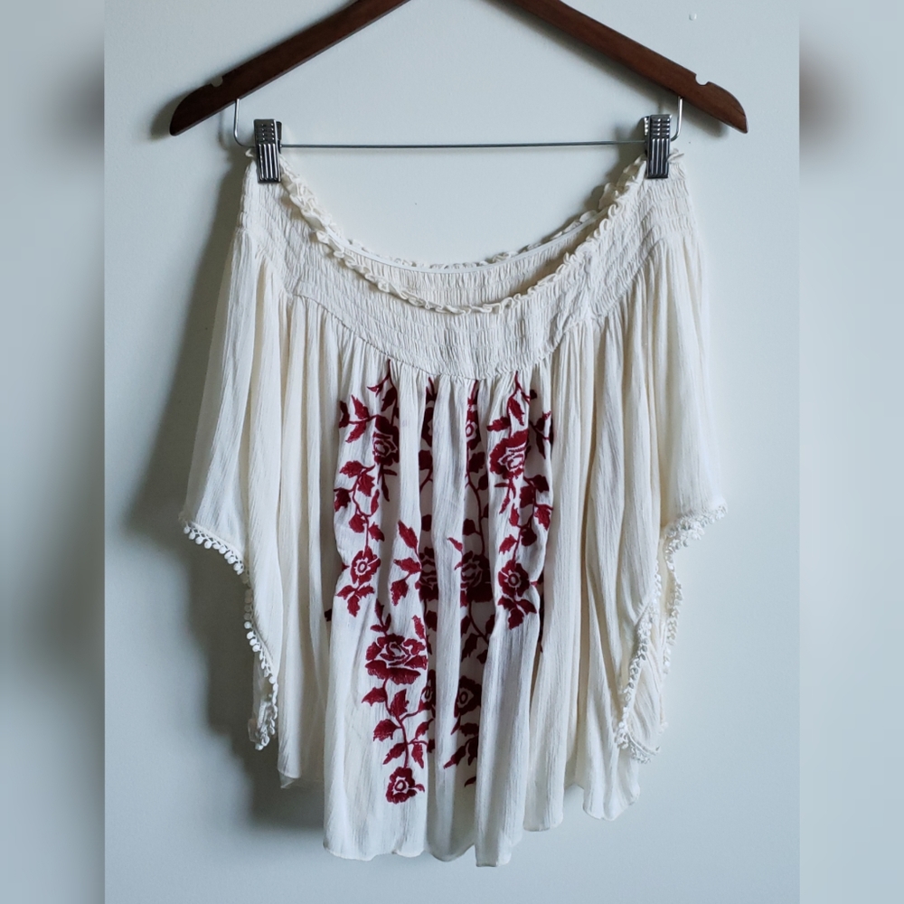 Off the Shoulder Boho Crop Top